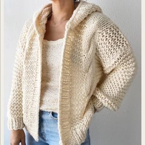 Greylin Handloomed Hoody Cardigan - Ivory